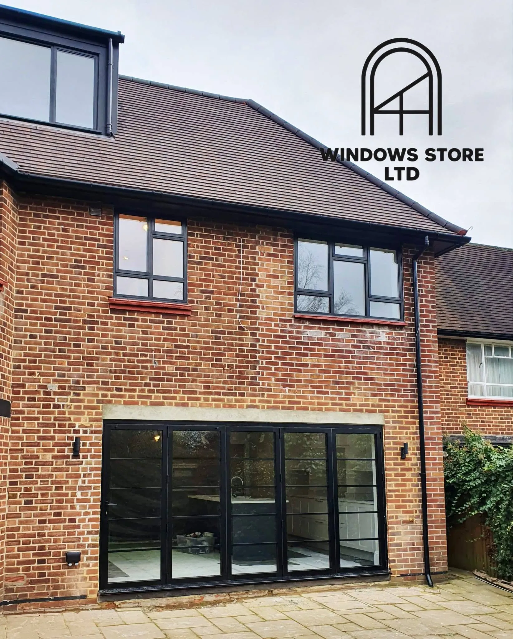 Aluminium French doors in a rear extension, London
